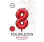 folieballon cijfer 8 mat rood metallic