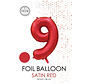 folieballon cijfer 9 mat rood metallic