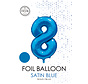 folieballon cijfer 8 mat blauw metallic