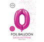 folieballon cijfer 0 mat warm roze metallic