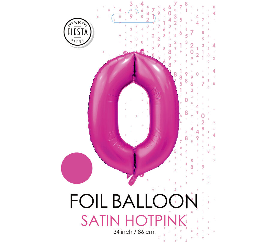 folieballon cijfer 0 mat warm roze metallic