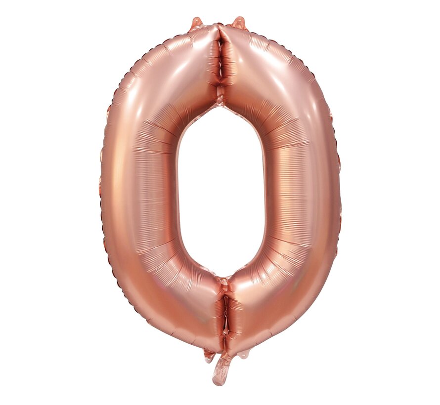 folieballon cijfer 0 mat goud metallic