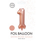 folieballon cijfer 1 mat goud metallic
