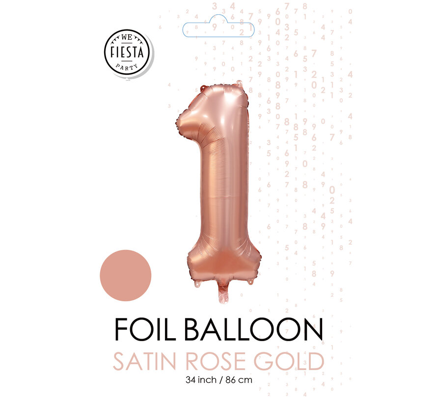 folieballon cijfer 1 mat goud metallic