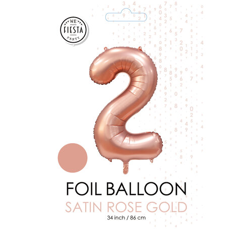 folieballon cijfer 2 mat goud metallic
