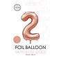 folieballon cijfer 2 mat goud metallic