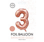 folieballon cijfer 3 mat goud metallic