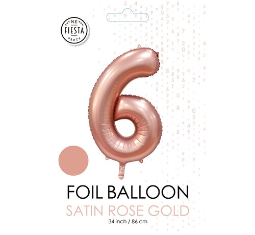 folieballon cijfer 6 mat goud metallic
