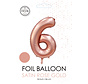folieballon cijfer 6 mat goud metallic