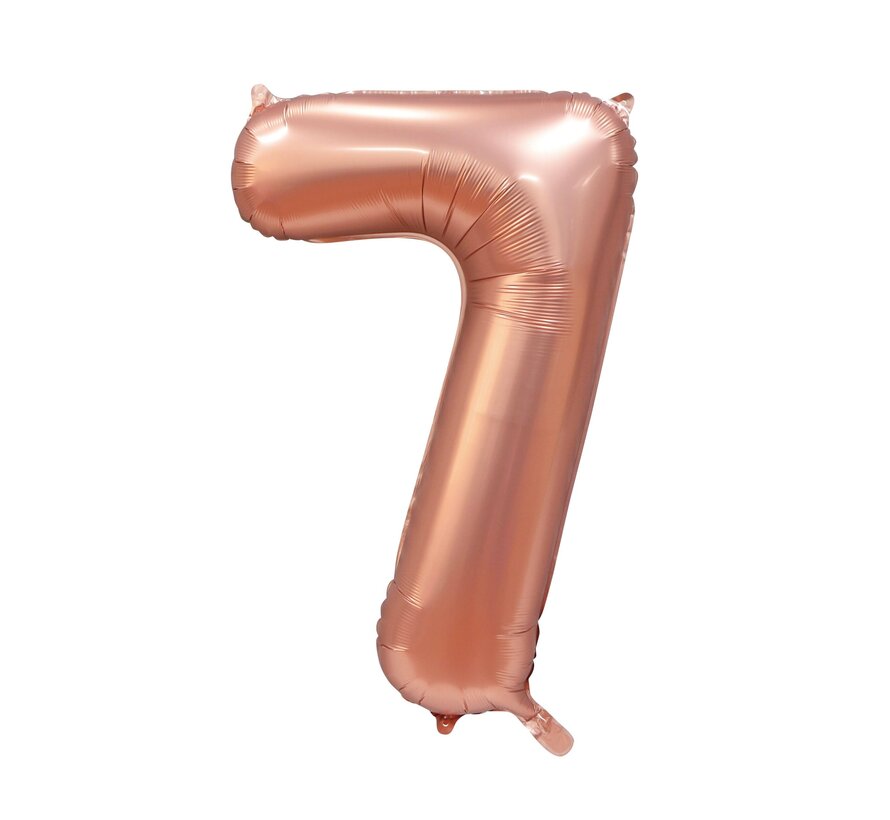 folieballon cijfer 7 mat goud metallic