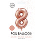 folieballon cijfer 8 mat goud metallic