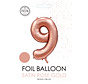 folieballon cijfer 9 mat goud metallic