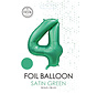 folieballon cijfer 4 mat groen metallic