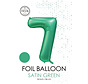 folieballon cijfer 7 mat groen metallic