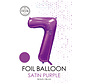 folieballon cijfer 7 mat paars metallic