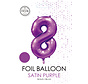 folieballon cijfer 8 mat paars metallic