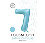 folieballon cijfer 7 mat licht blauw metallic