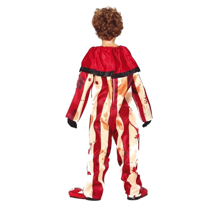 Gestreepte killer clown jumpsuit kind