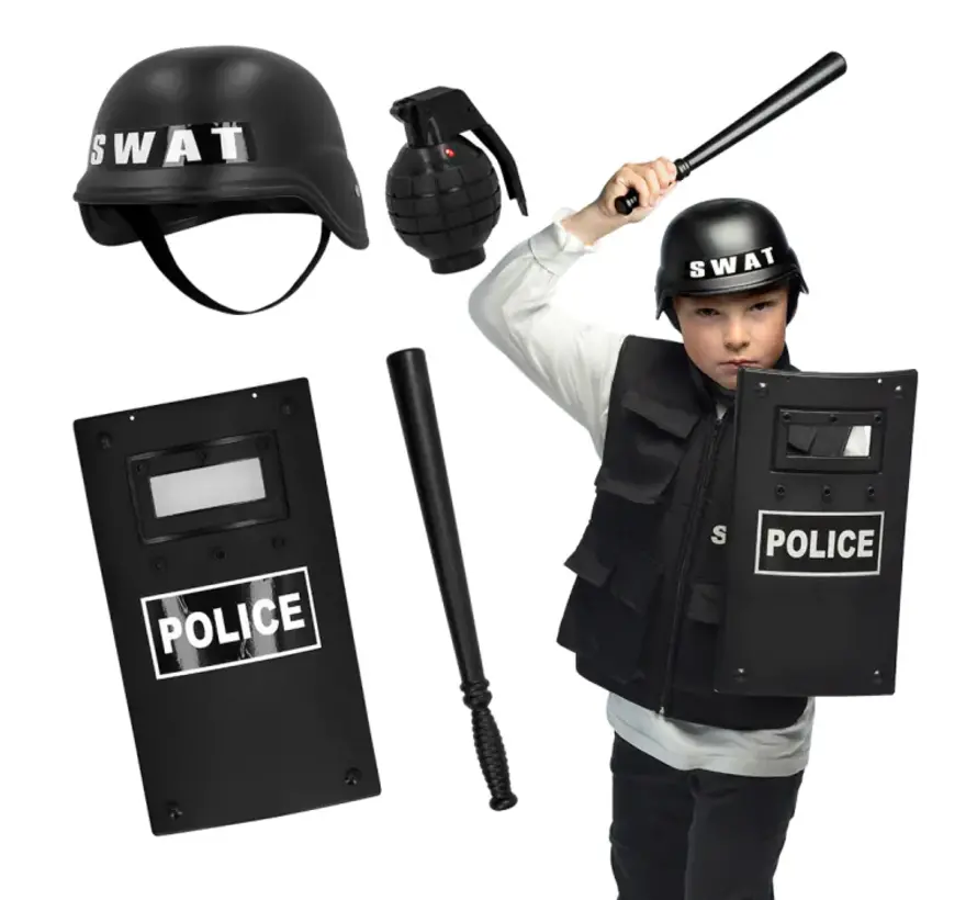 SWAT Set Weste Helm & Accessoires Kinder