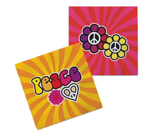 Hippie servetten papier 20 stuks