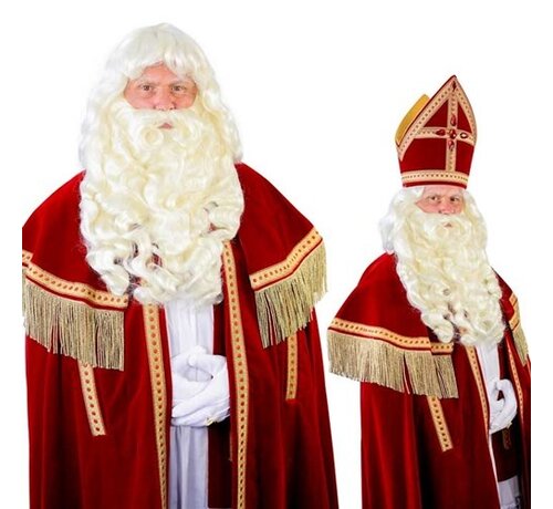 Sinterklaas baardstel met draad snor