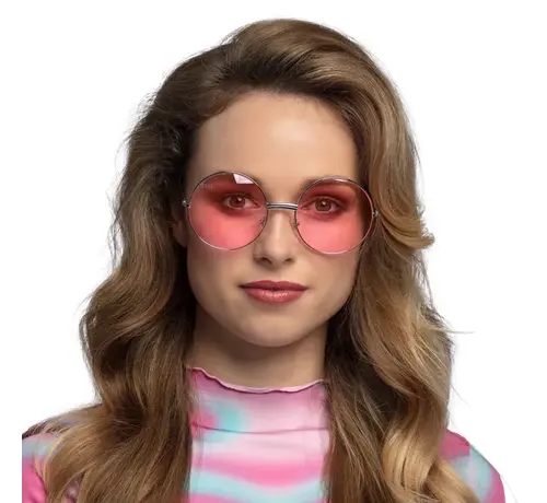 Roze hippie bril XL