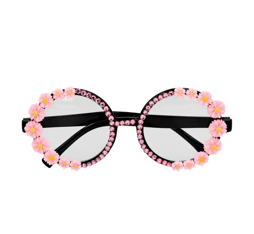 Roze Bloemen Hippie bril