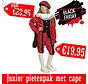 Meisjes Pietenpak  met cape junior rood/zwart 10-12 jaar