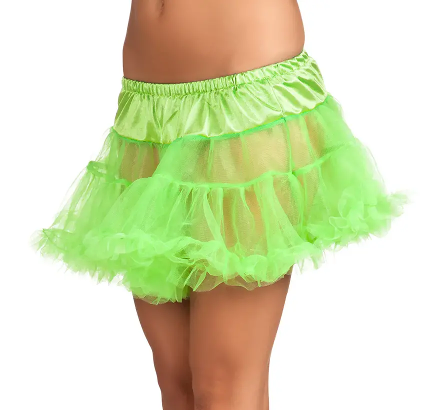 Korte petticoat-neon groen