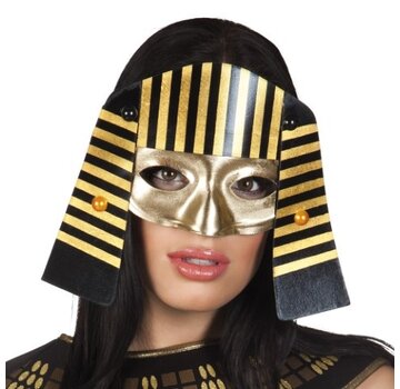 Zwart-goud Egyptische farao masker voor volwassenen