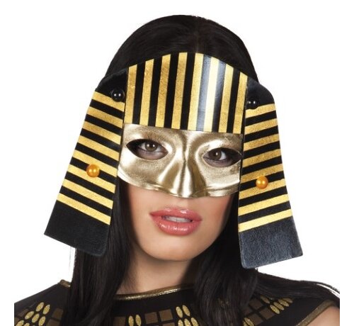 Zwart-goud Egyptische farao masker voor volwassenen