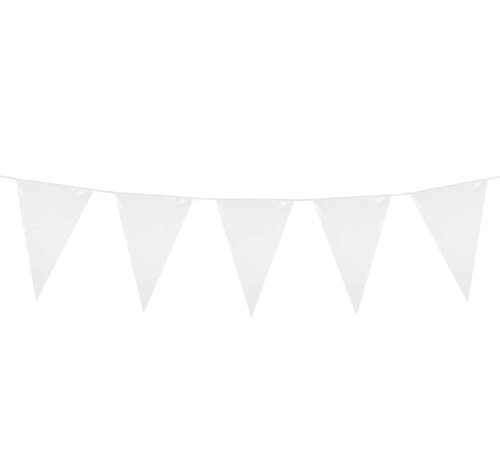Waterbestendige Mini vlaggenlijn wit - 3 meter