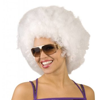 Witte Afro Pruik