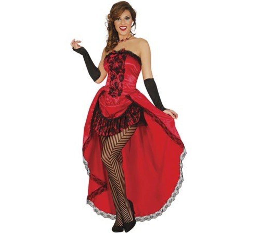 Western saloon jurk rood