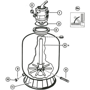 modèle de filtre à sable à montage supérieur