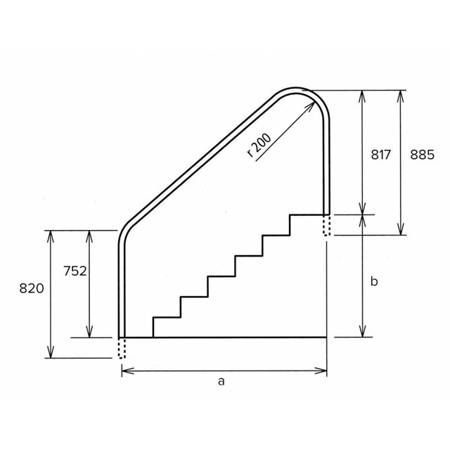 main courante à placer à côté des escaliers