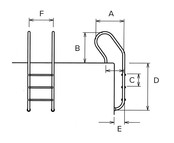 parallel look ladder AISI 316  3 treden parallel look ladder AISI 316  3 treden