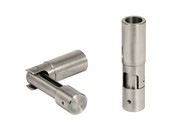 Pair of hinged anchors with flanges