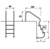 Easy Access ladder stainless steel 316 3 steps