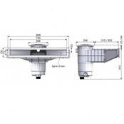 A800 high water line skimmer stainless steel for Liners & panel