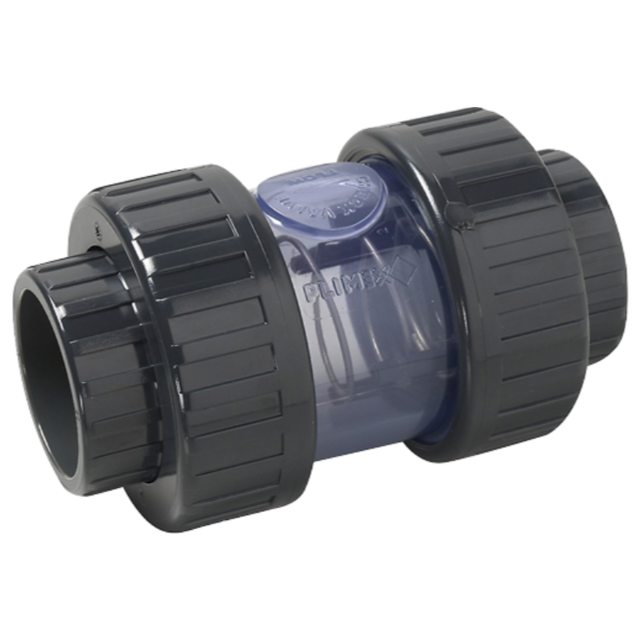 Clapet anti-retour transparent à ressort à coller 50mm Clapet anti-retour transparent à ressort à coller 50mm