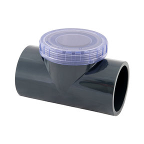 Couvercle transparent de clapet anti-retour en T, 63 mm