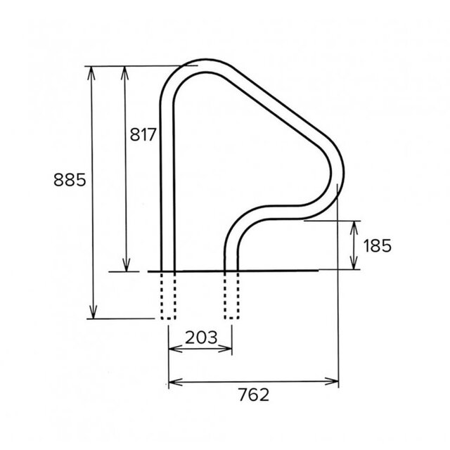 Paar handgrepen in RVS 316 flensbevestiging