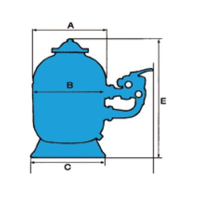 Pro zandfilter sidemount 14m³/h Pro zandfilter sidemount 14m³/h