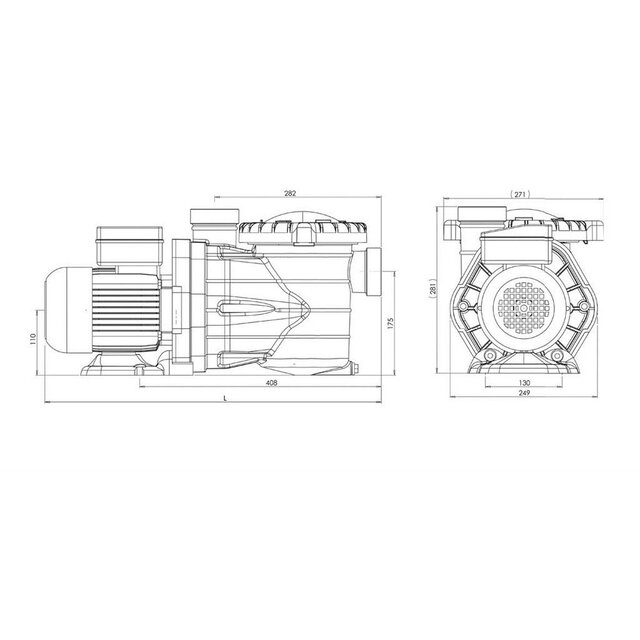 Zelfaanzuigende pomp 24 m³/h 2 pk