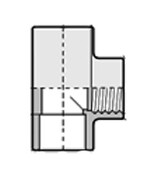 T-piece 50mm with 1 x female thread 1/2" digisol or flow switch
