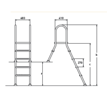Ladder RVS 316 1 + 5 treden