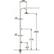 Douche traditionnelle en acier inoxydable AISI-304L