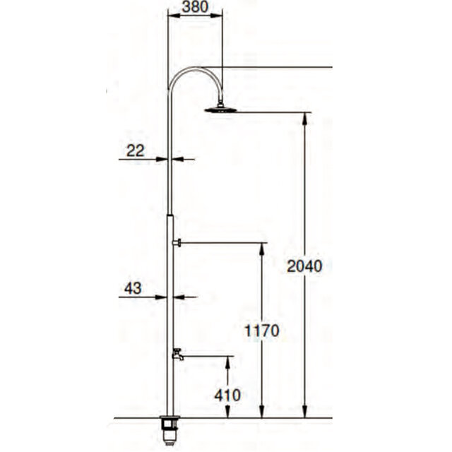 Douche traditionnelle en acier inoxydable AISI-304L