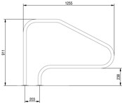 Main courante en acier inoxydable 316 avec plaques soudées